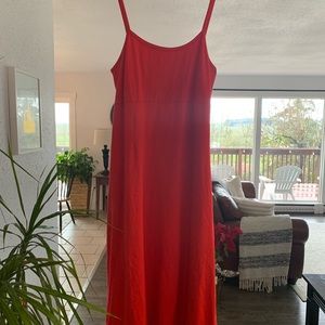 Avon Women’s Summer Dress Spaghetti‎ Strap Red Size L Bra Insert Preowned